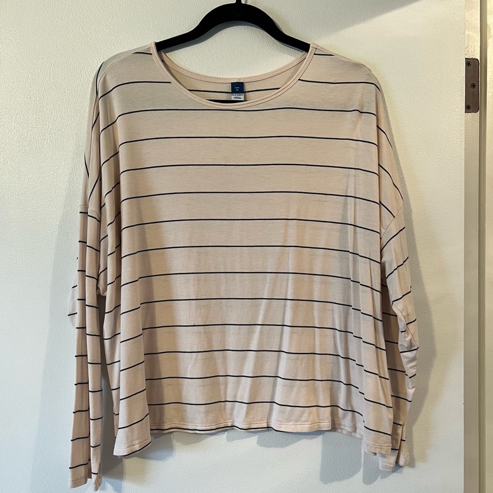 Old Navy - Light Pink Striped Long Sleeve